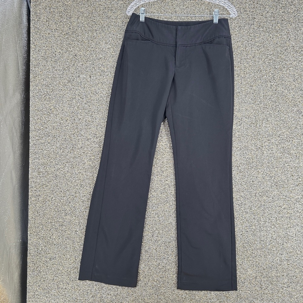 Modern Elle Career Dress Pants Black Stretch Cotton Blend Bootcut Trousers 6